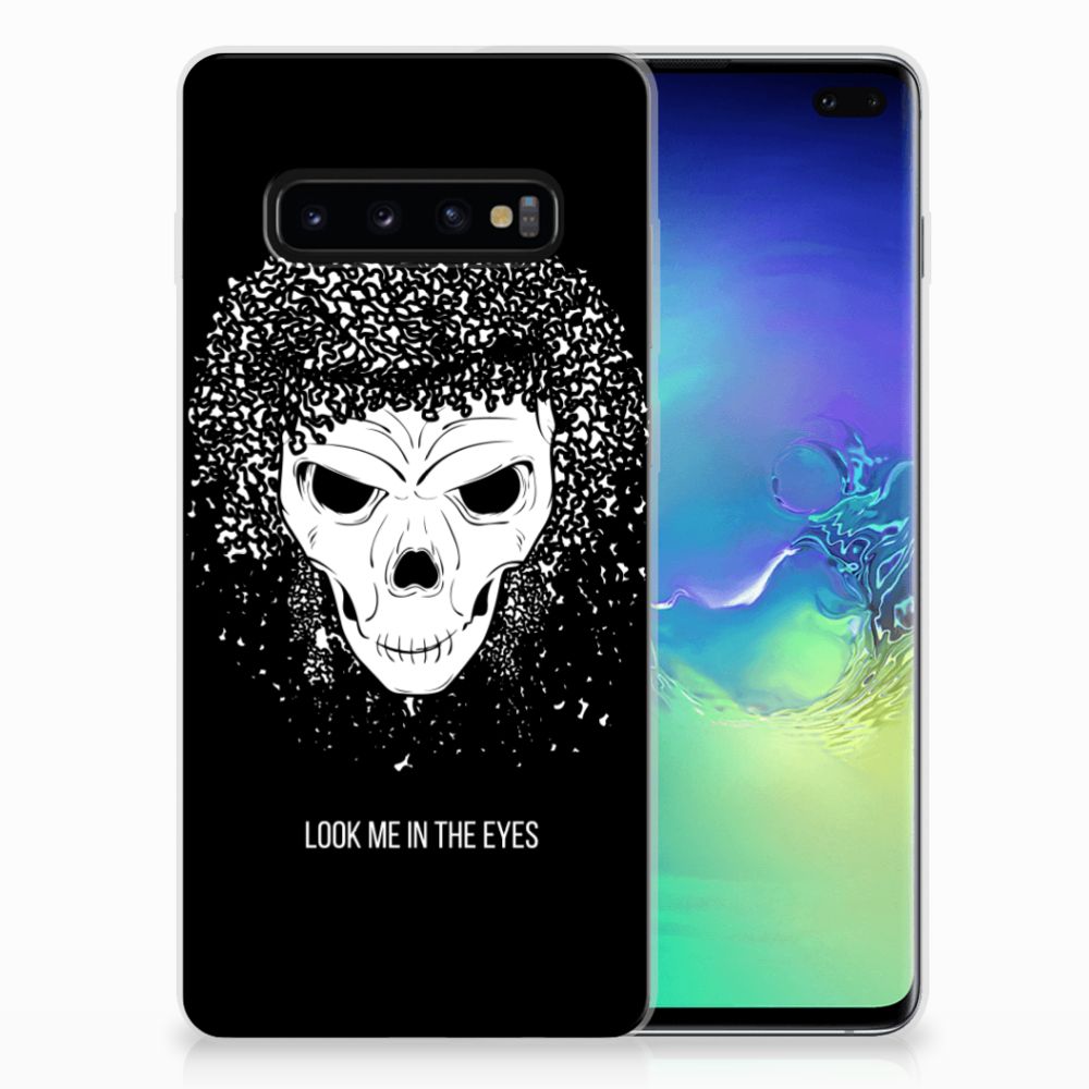 Silicone Back Case Samsung Galaxy S10 Plus Skull Hair