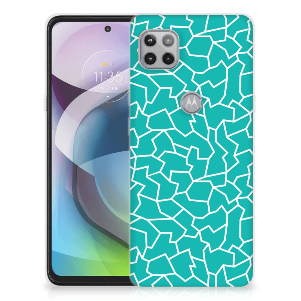 Motorola Moto G 5G Hoesje maken Cracks Blue B2C Telecom