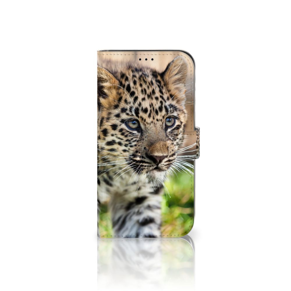 iPhone 13 Pro Max Telefoonhoesje met Pasjes Baby Luipaard met schattige luipaardwelp 🐆