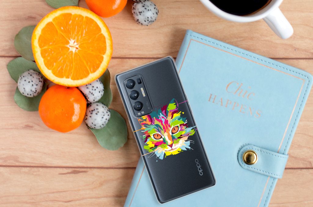 OPPO Find X3 Neo Telefoonhoesje met Naam Cat Color B2C Telecom