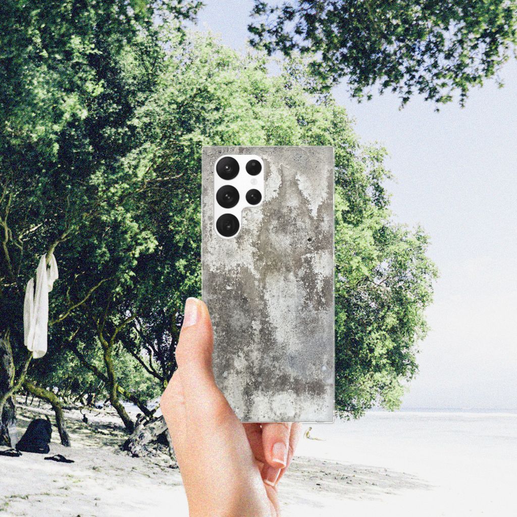 Samsung Galaxy S22 Ultra TPU Siliconen Hoesje Beton Print B2C Telecom