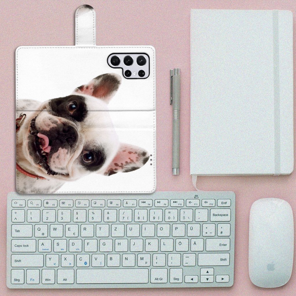 Samsung Galaxy S22 Ultra Telefoonhoesje met Pasjes Franse Bulldog
