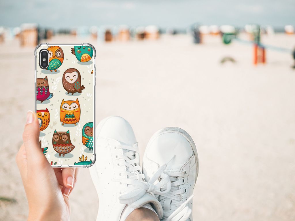 Apple iPhone Xs Max Case Anti-shock Vrolijke Uilen