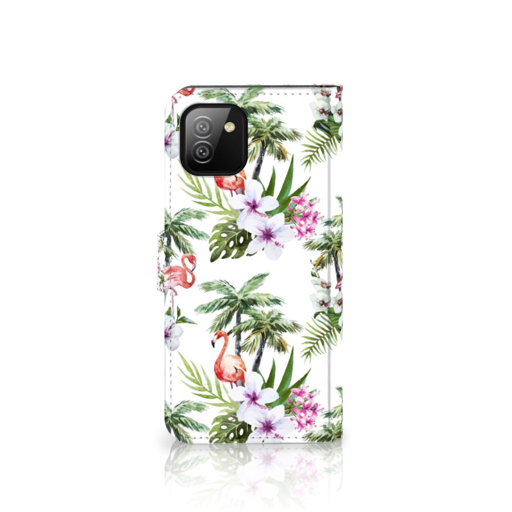 Samsung Galaxy A03 Telefoonhoesje met Pasjes Flamingo Palms