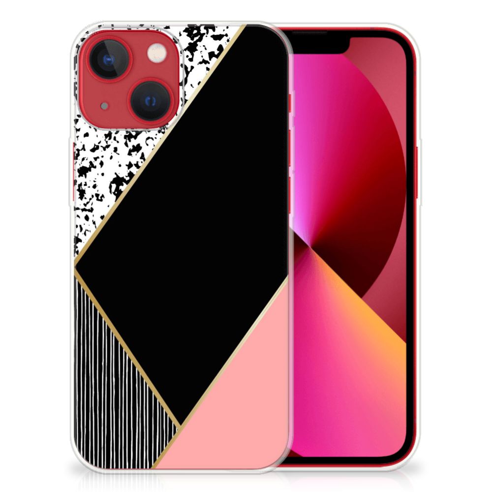 Apple iPhone 13 TPU Hoesje Zwart Roze Vormen B2C Telecom