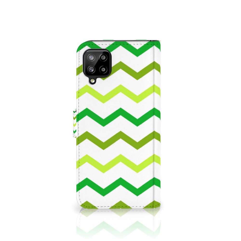 Samsung Galaxy A12 Telefoon Hoesje Zigzag Groen