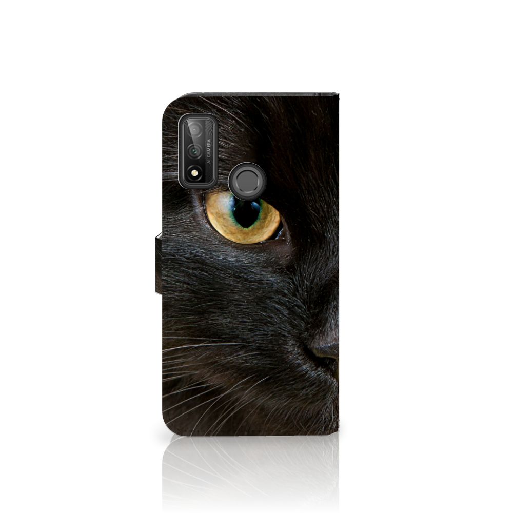 Huawei P Smart 2020 Telefoonhoesje met Pasjes Zwarte Kat