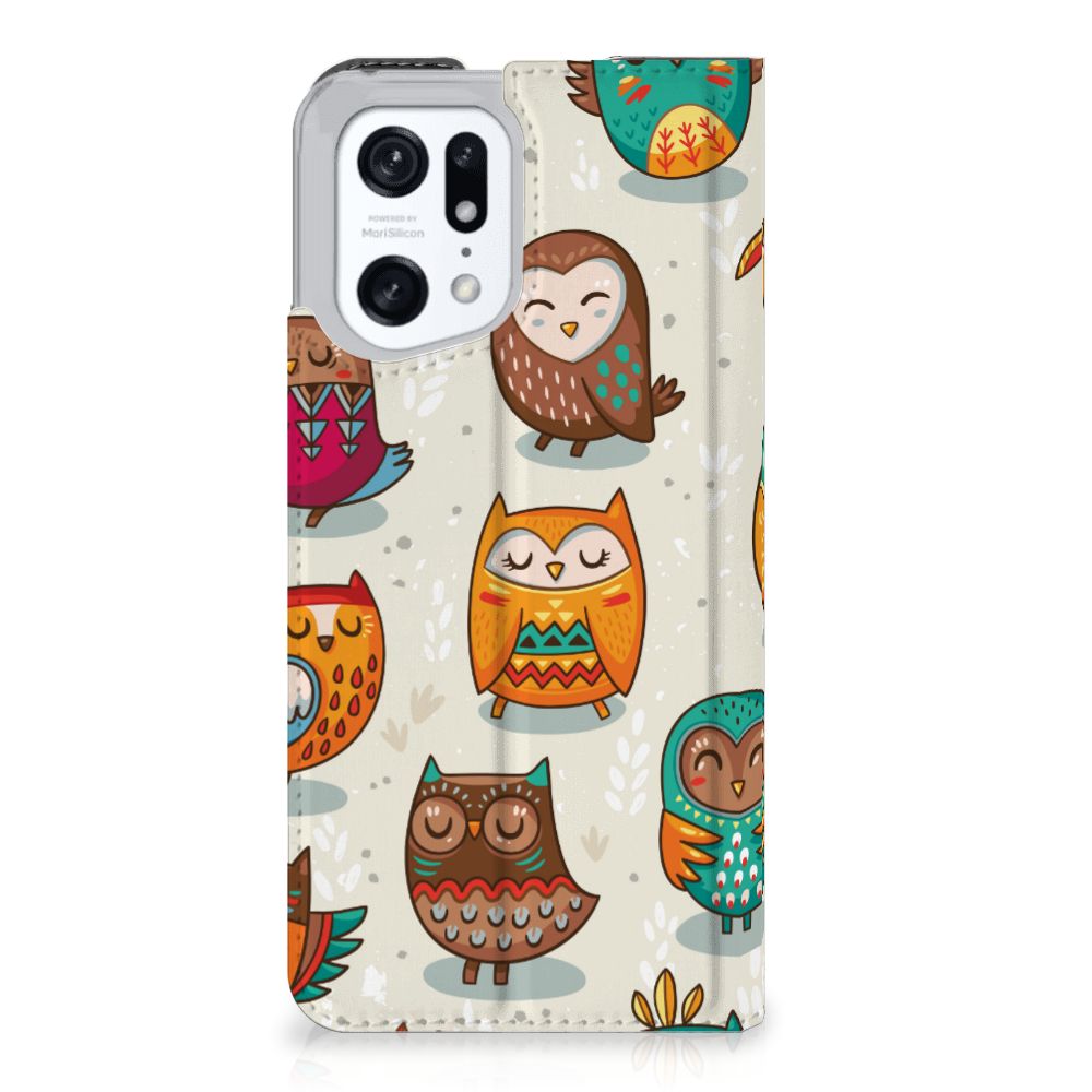 OPPO Find X5 Pro Hoesje maken Vrolijke Uilen - B2C Telecom
