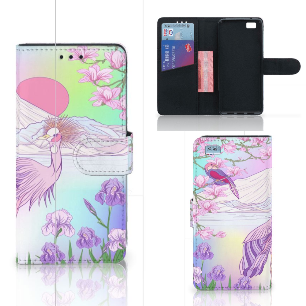 Huawei Ascend P8 Lite Telefoonhoesje met Pasjes Bird