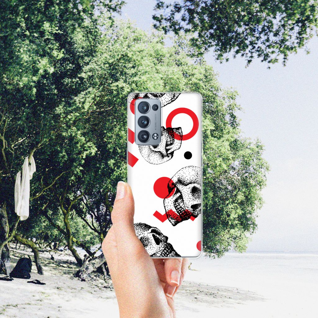 Silicone Back Case OPPO Reno 6 Pro Plus 5G Skull Red B2C Telecom