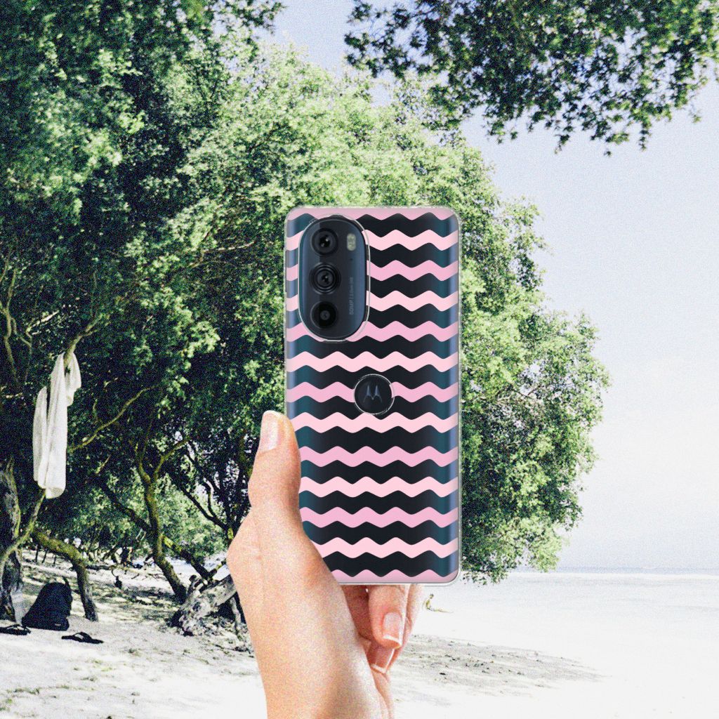 Motorola Edge 30 Pro TPU bumper Waves Roze B2C Telecom