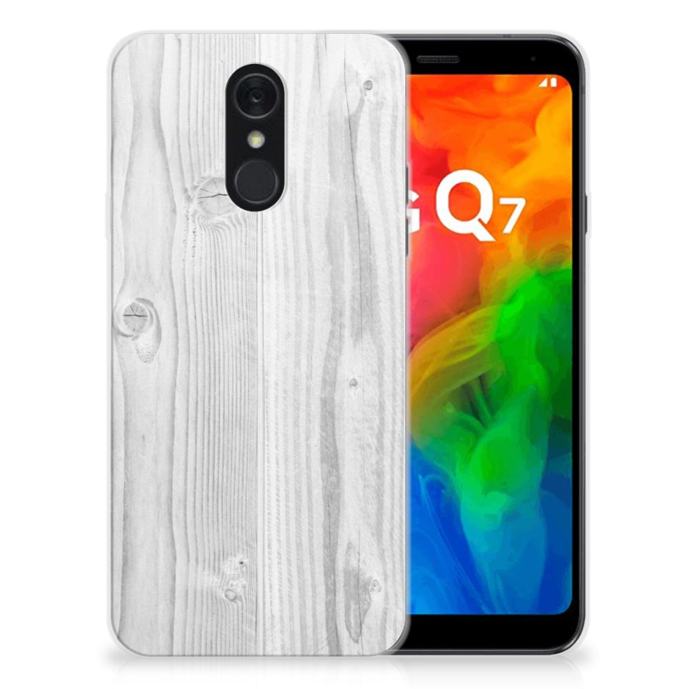 LG Q7 Bumper Hoesje White Wood