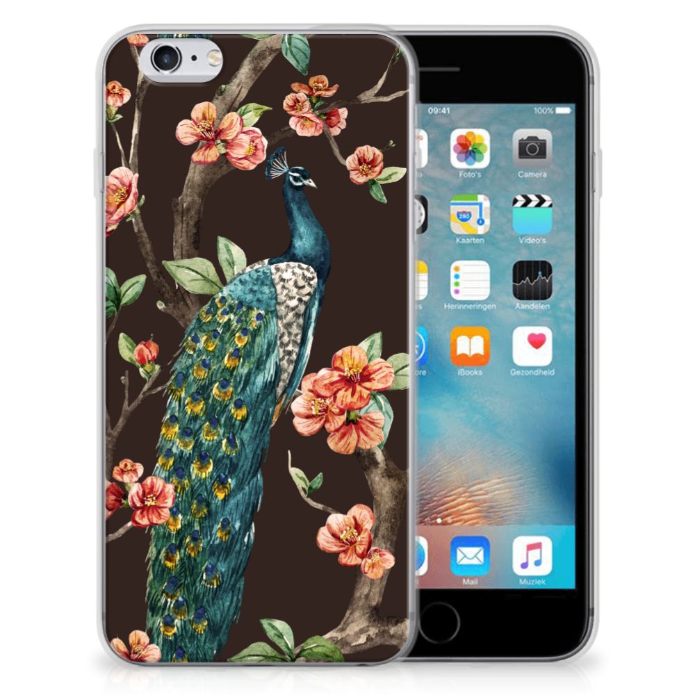 Apple iPhone 6 | 6s TPU Hoesje Pauw met Bloemen