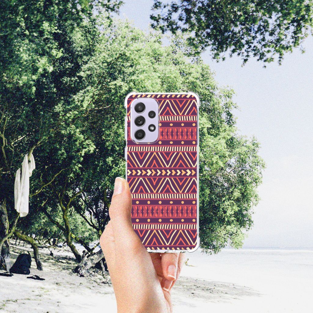 Samsung Galaxy A33 Doorzichtige Silicone Hoesje Aztec Paars B2C Telecom