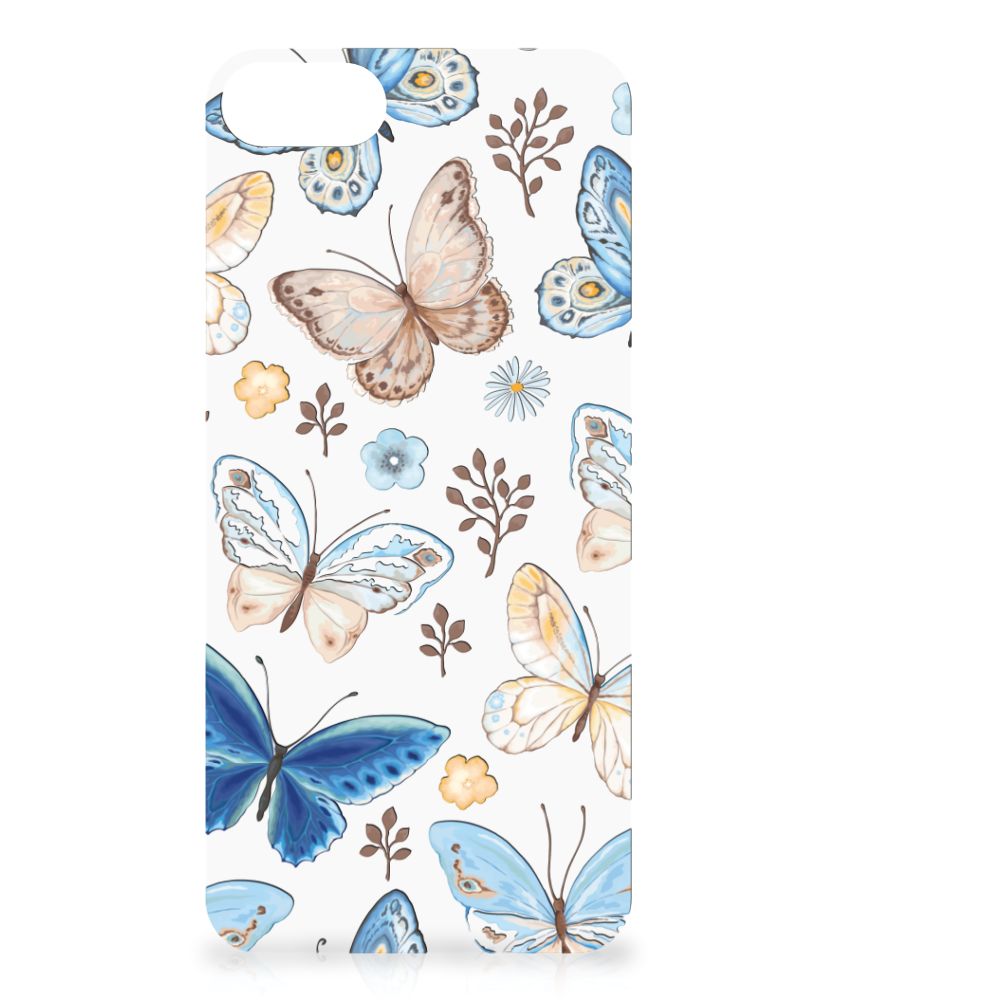 Dierenprint Telefoonhoesje voor iPhone SE 2022 | SE 2020 | 7/8 Vlinder met kleurrijke vlinders op witte achtergrond.