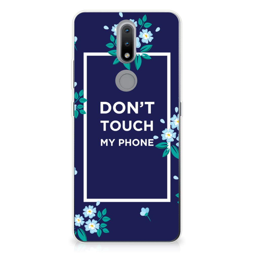 Nokia 2.4 Silicone-hoesje Flowers Blue DTMP