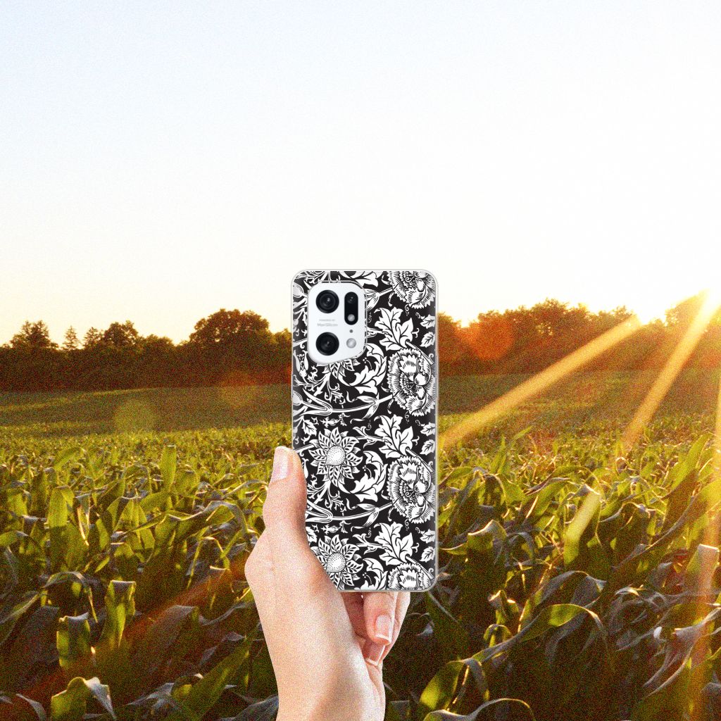 OPPO Find X5 Pro TPU Case Black Flowers B2C Telecom