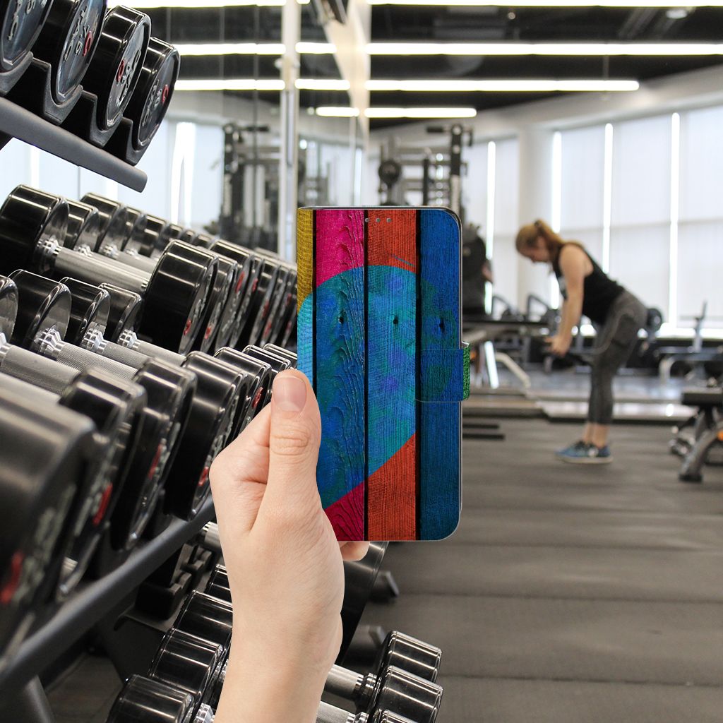 Samsung Galaxy A32 5G Book Style Case Wood Heart - Cadeau voor je Vriend