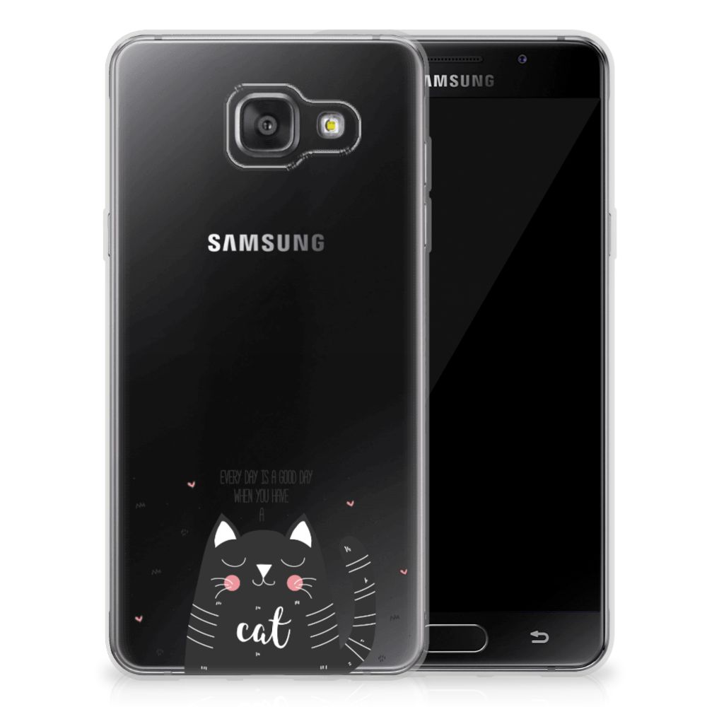 Samsung Galaxy A3 2016 Telefoonhoesje met Naam Cat Good Day