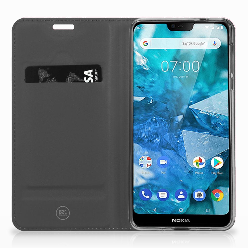 Nokia 7.1 (2018) Smart Cover White Flowers