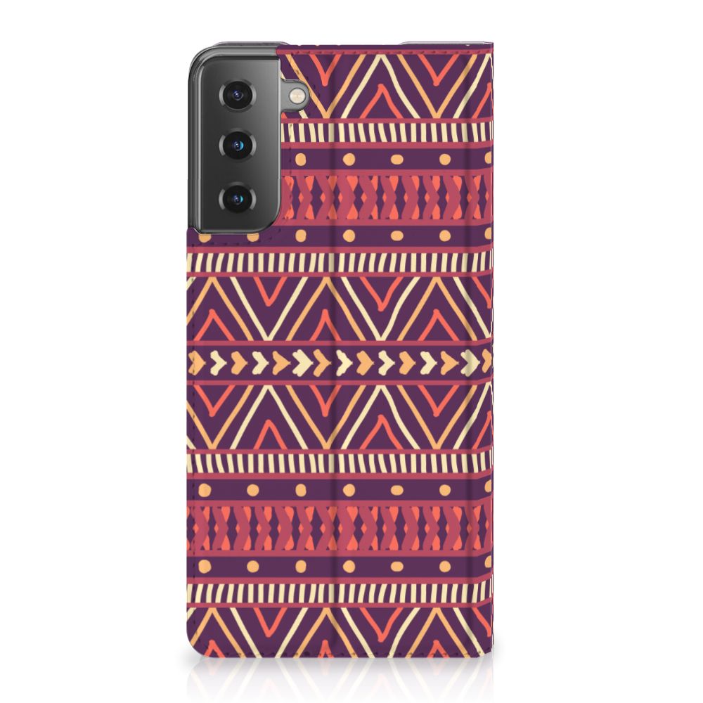 Samsung Galaxy S21 Plus Hoesje met Magneet Aztec Paars - B2C Telecom