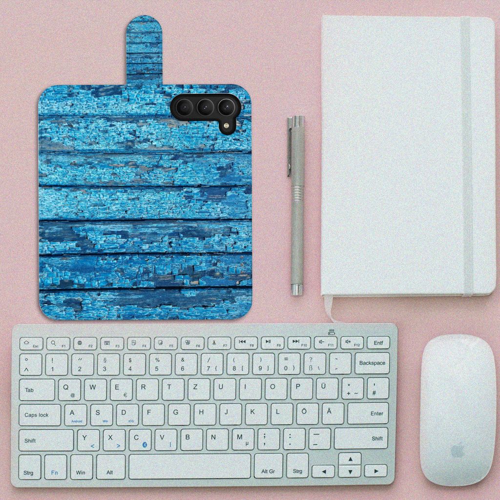 Samsung Galaxy S23 Book Style Case Wood Blue