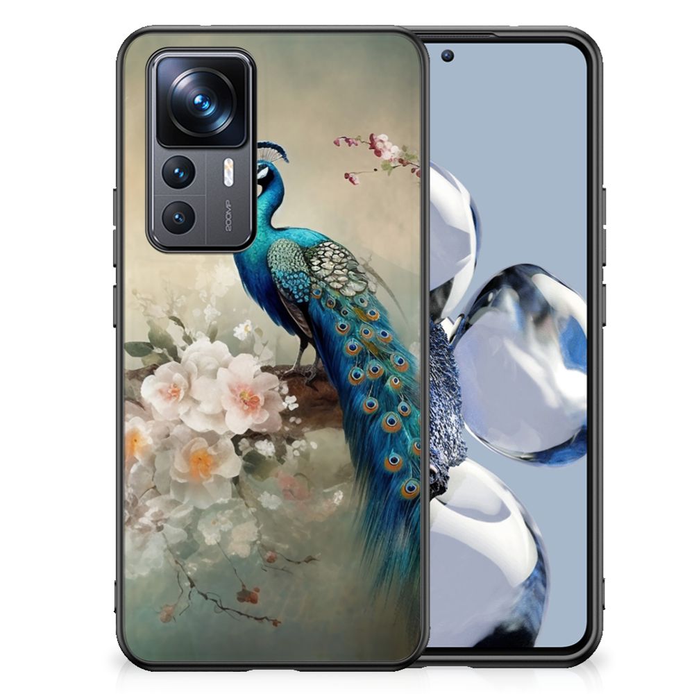 Dierenprint Telefoonhoesje voor Xiaomi 12T | 12T Pro Vintage Pauwen