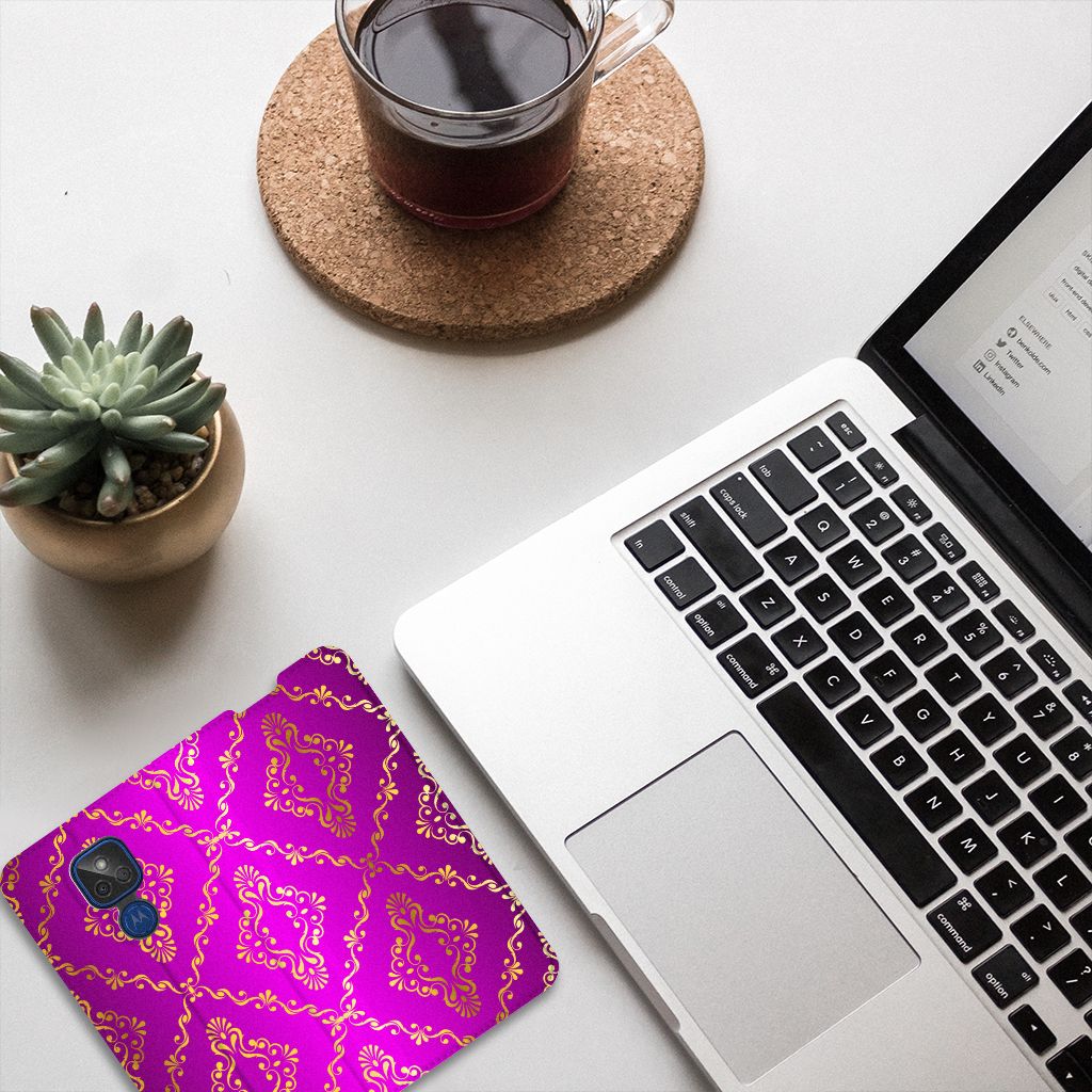 Telefoon Hoesje Motorola Moto G9 Play Barok Roze - B2C Telecom