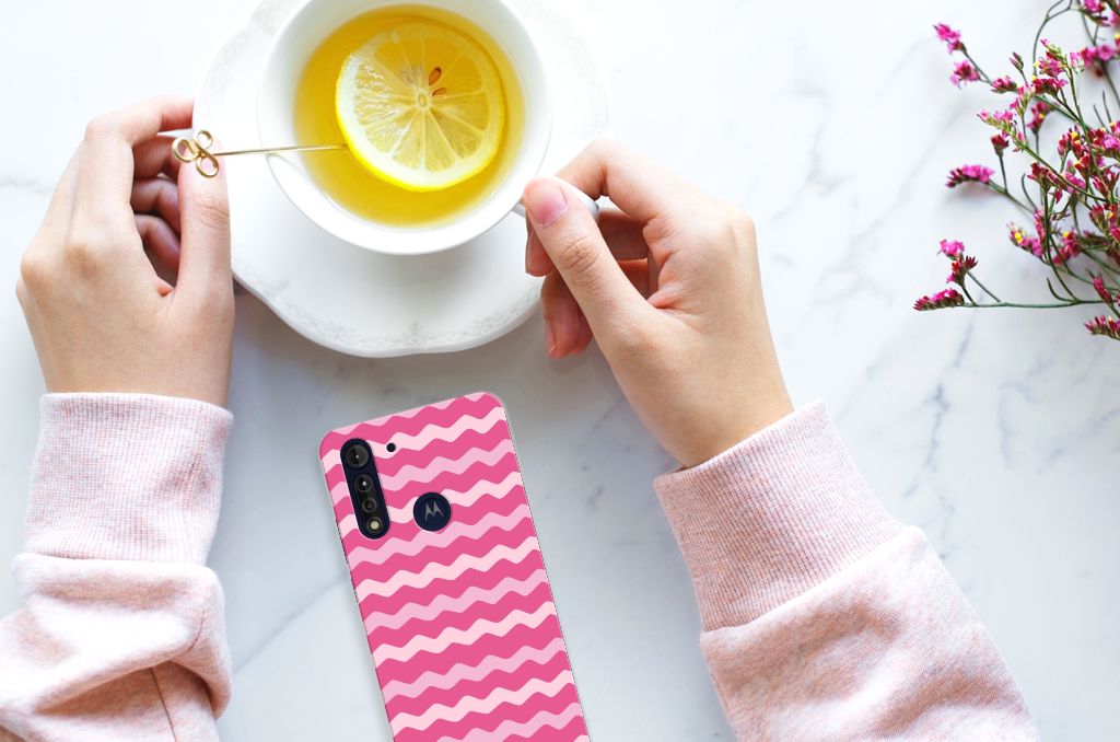 Motorola Moto G8 Power Lite TPU bumper Waves Pink B2C Telecom