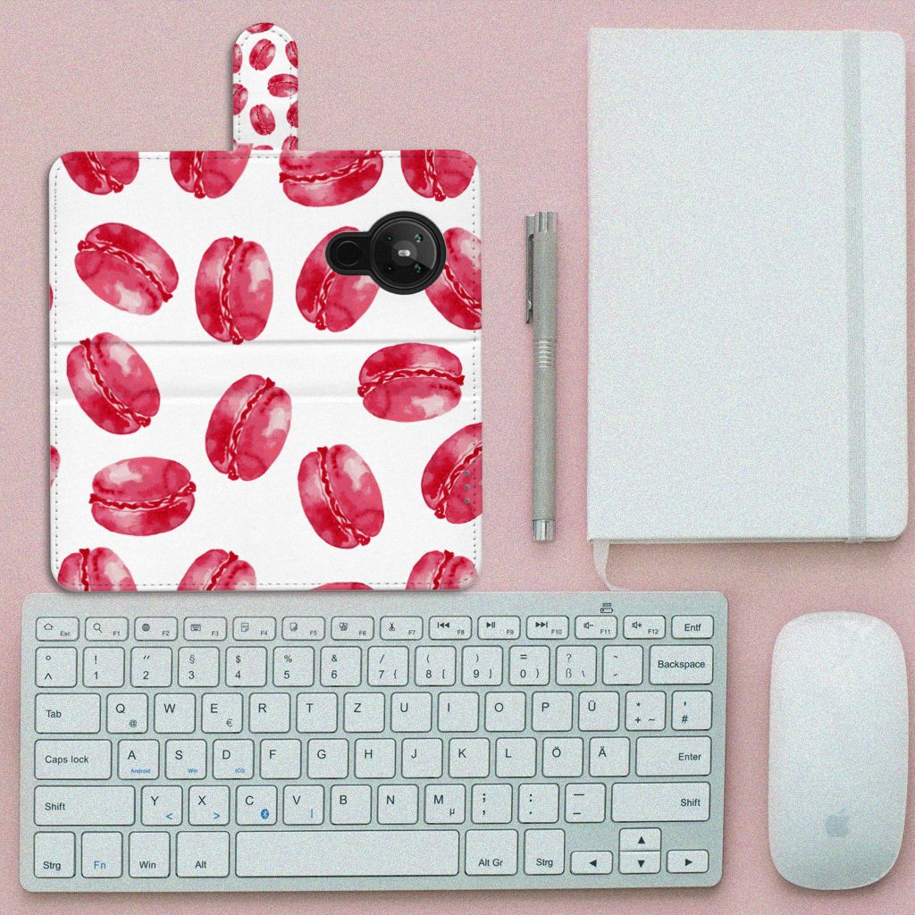 Nokia 5.3 Book Cover Pink Macarons