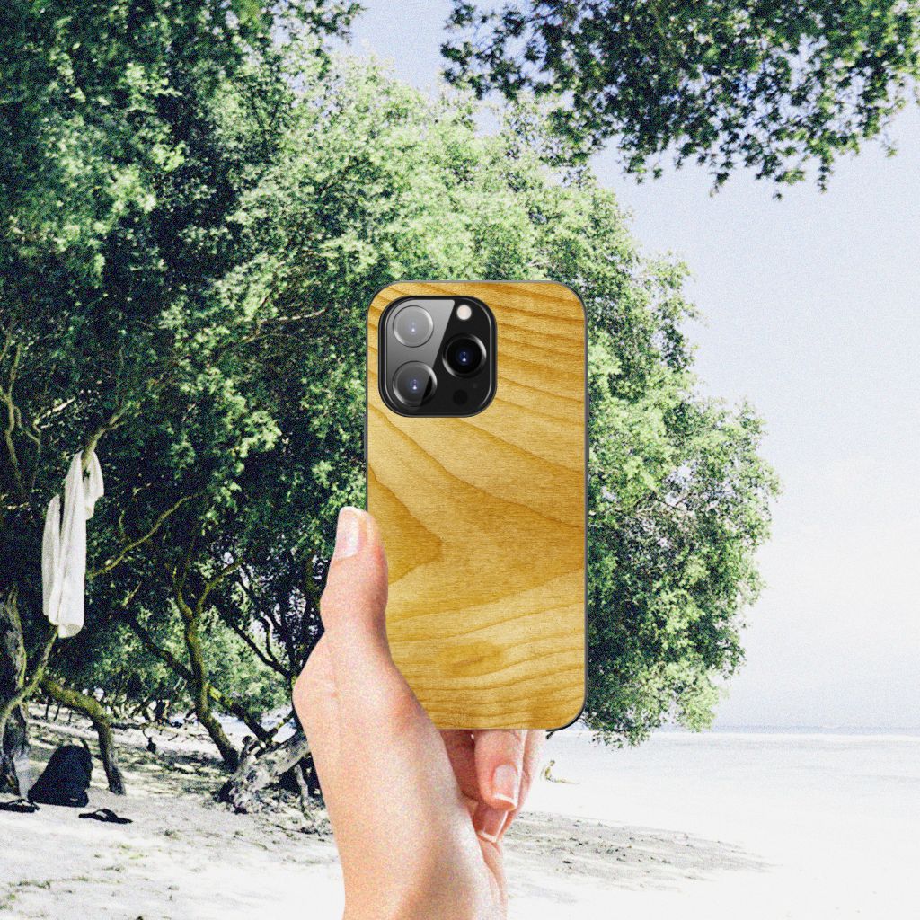 iPhone 14 Pro Houten Print Telefoonhoesje Licht Hout B2C Telecom