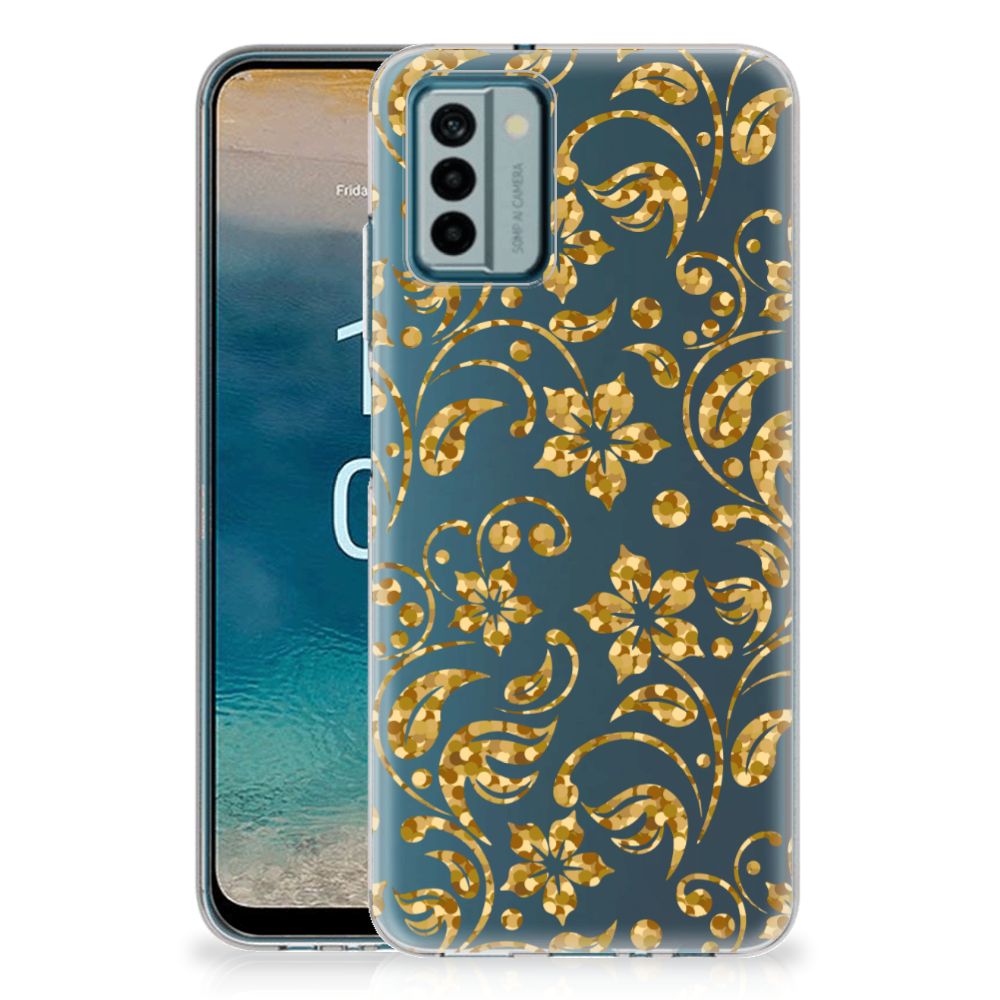 Nokia G22 TPU Case Gouden Bloemen