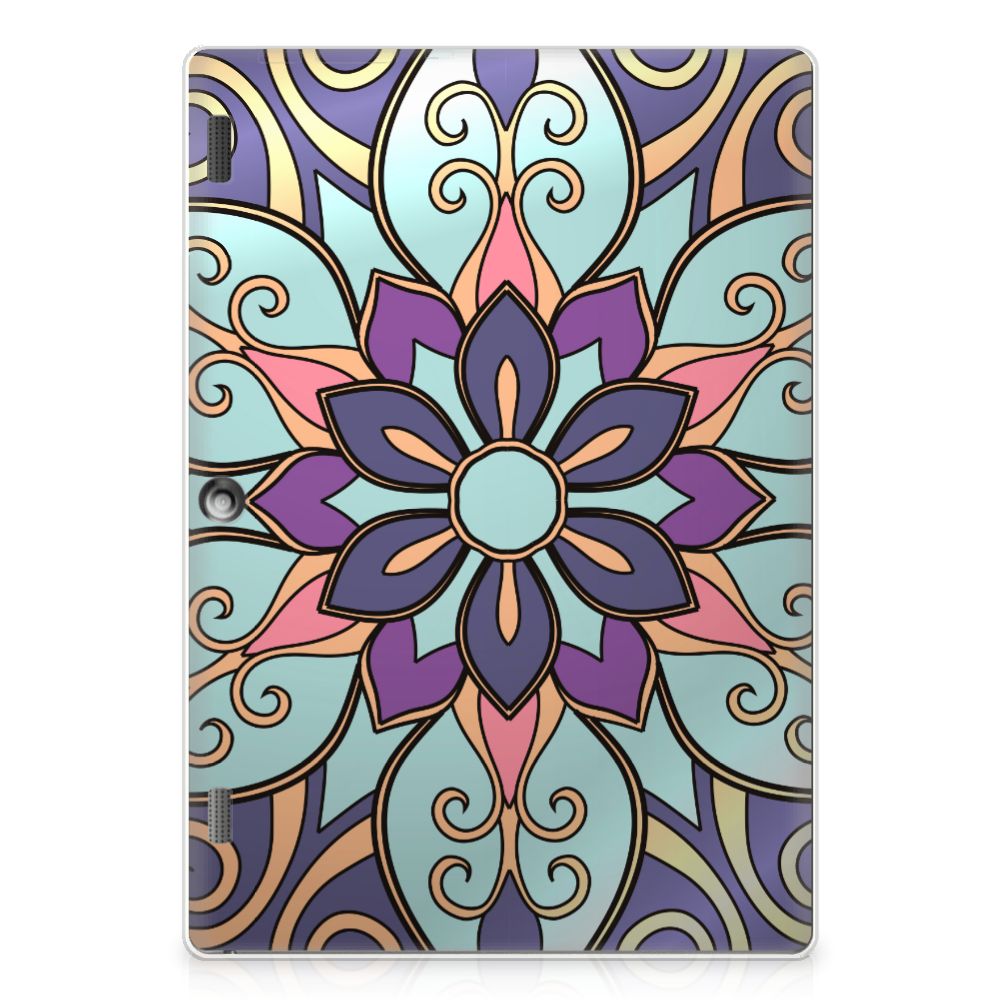 Lenovo Tab 10 | Tab 2 A10-30 Siliconen Hoesje Purple Flower - B2C Telecom