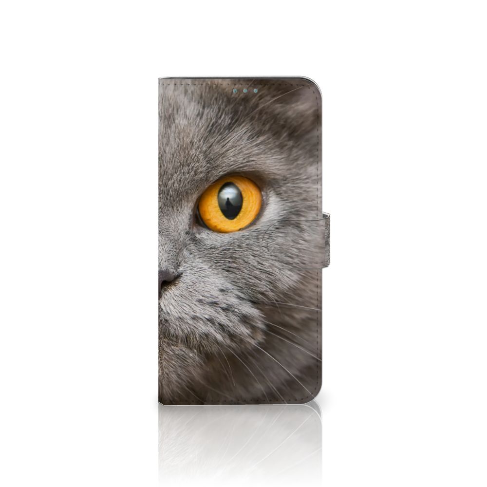 Telefoonhoesje met Pasjes Nokia X10 | Nokia X20 Britse Korthaar met karakteristiek kattenoog