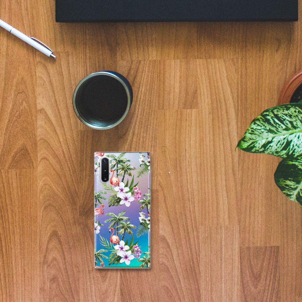 Samsung Galaxy Note 10 TPU Hoesje Flamingo Palms