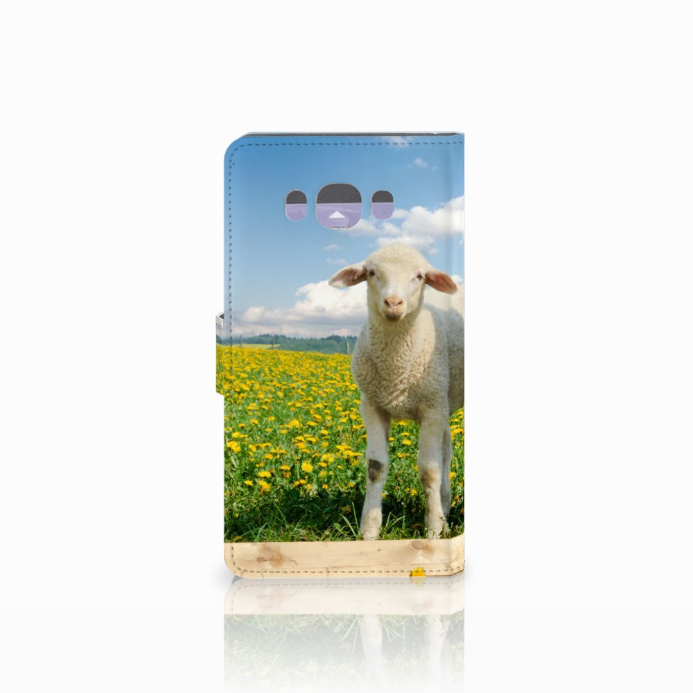 Samsung Galaxy J7 2016 Telefoonhoesje met Pasjes Schaap en Lammetje