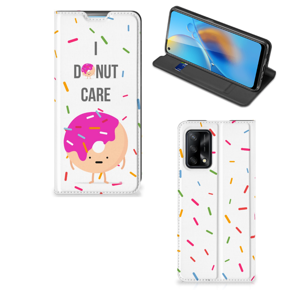 OPPO A74 4G Flip Style Cover Donut Roze - B2C Telecom