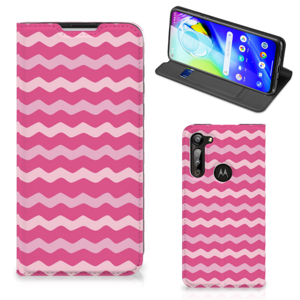 Motorola Moto G8 Power Hoesje met Magneet Waves Pink - B2C Telecom