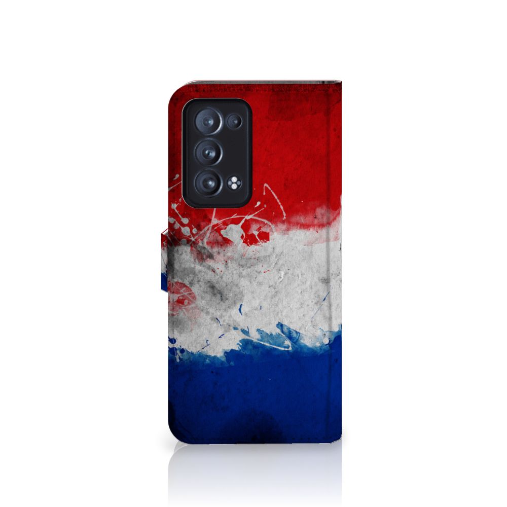 OPPO Reno 6 Pro Plus 5G Bookstyle Case Nederland met design van de Nederlandse vlag.