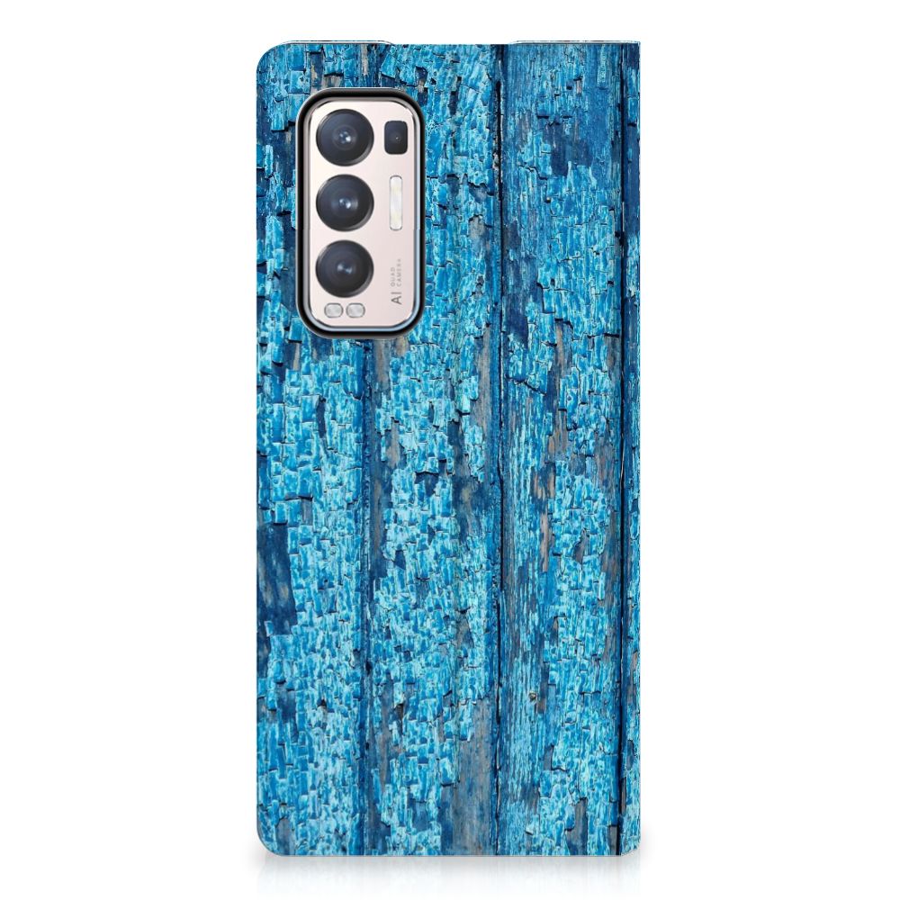 OPPO Find X3 Neo Book Wallet Case Wood Blue - B2C Telecom