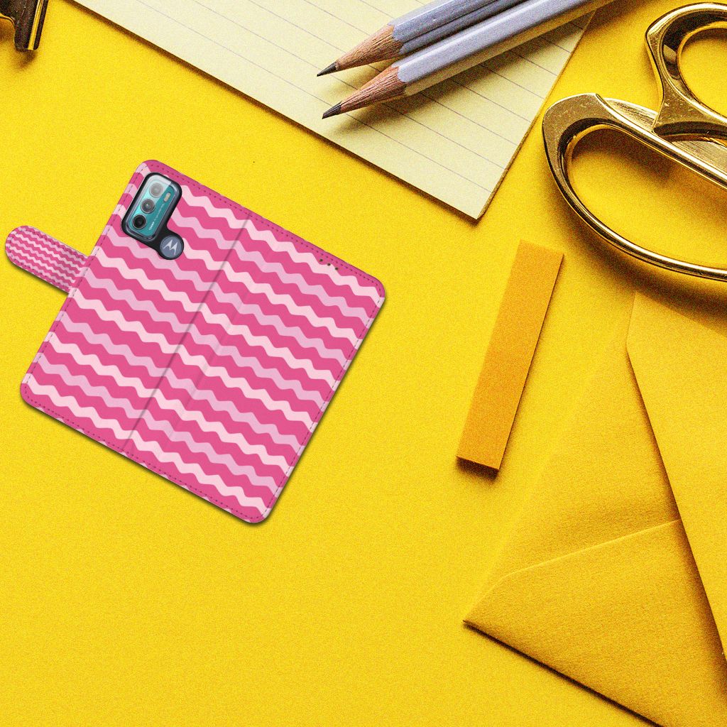 Motorola Moto G60 Telefoon Hoesje Waves Pink