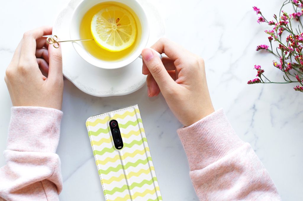 Xiaomi Redmi K20 Pro Hoesje met Magneet Waves Yellow - B2C Telecom