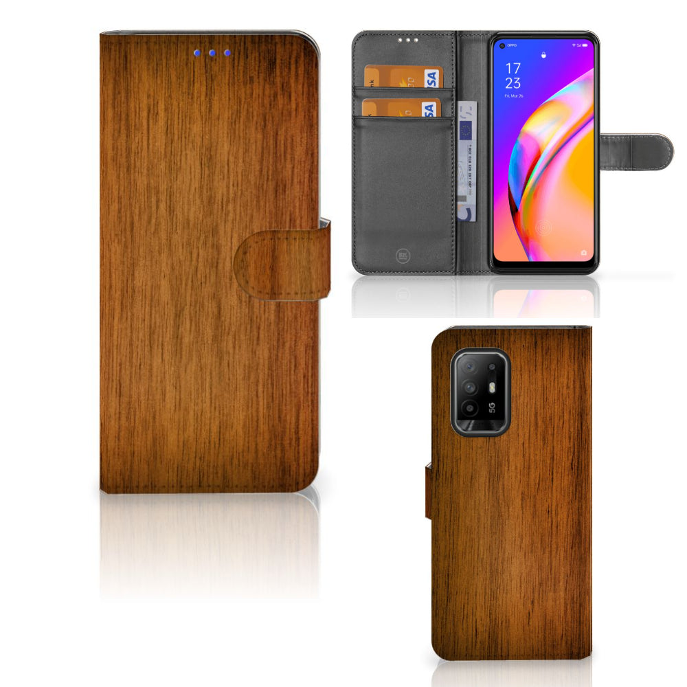 OPPO Reno5 Z | A94 5G Book Style Case Donker Hout