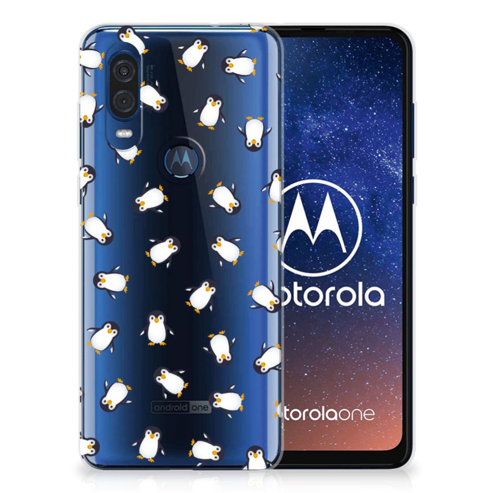 TPU bumper voor Motorola One Vision Pinguïn