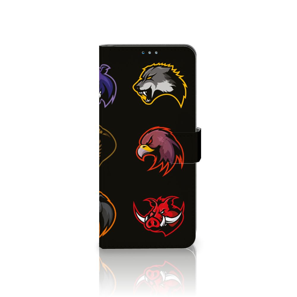 Motorola Moto G9 Plus Leuk Hoesje Cartoon met kleurrijke dierlijke ontwerpen