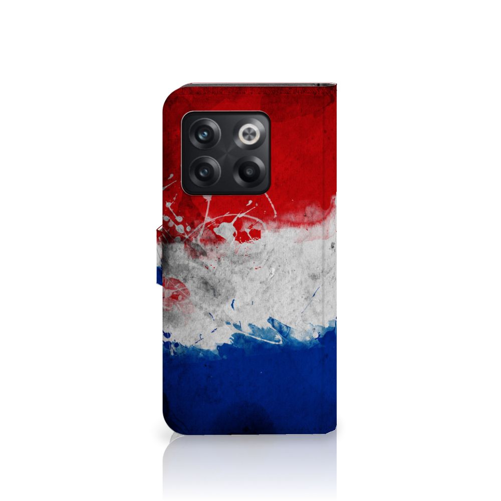 OnePlus 10T Bookstyle Case Nederland met artistiek design van de Nederlandse vlag
