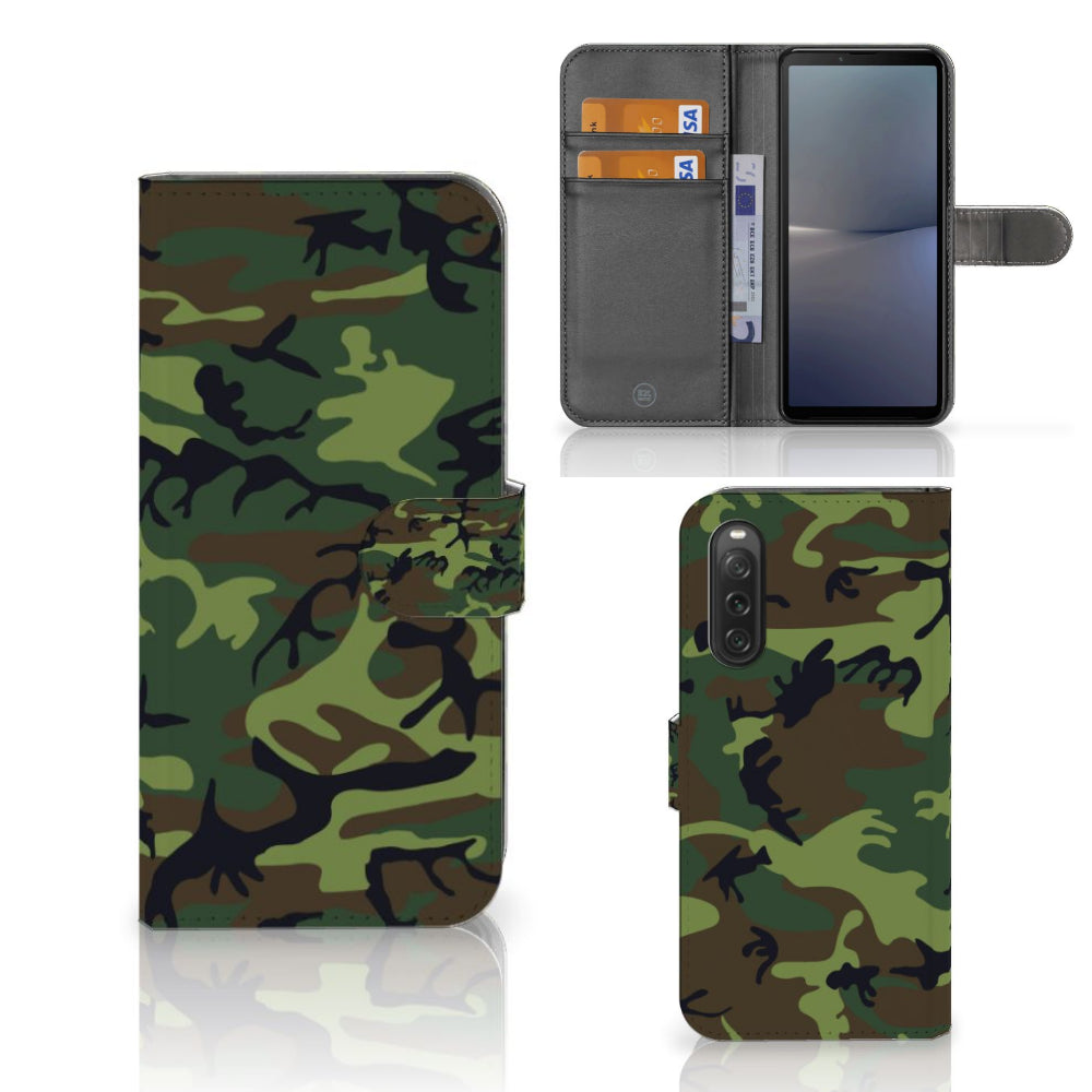 Sony Xperia 10 V Telefoon Hoesje Army Dark