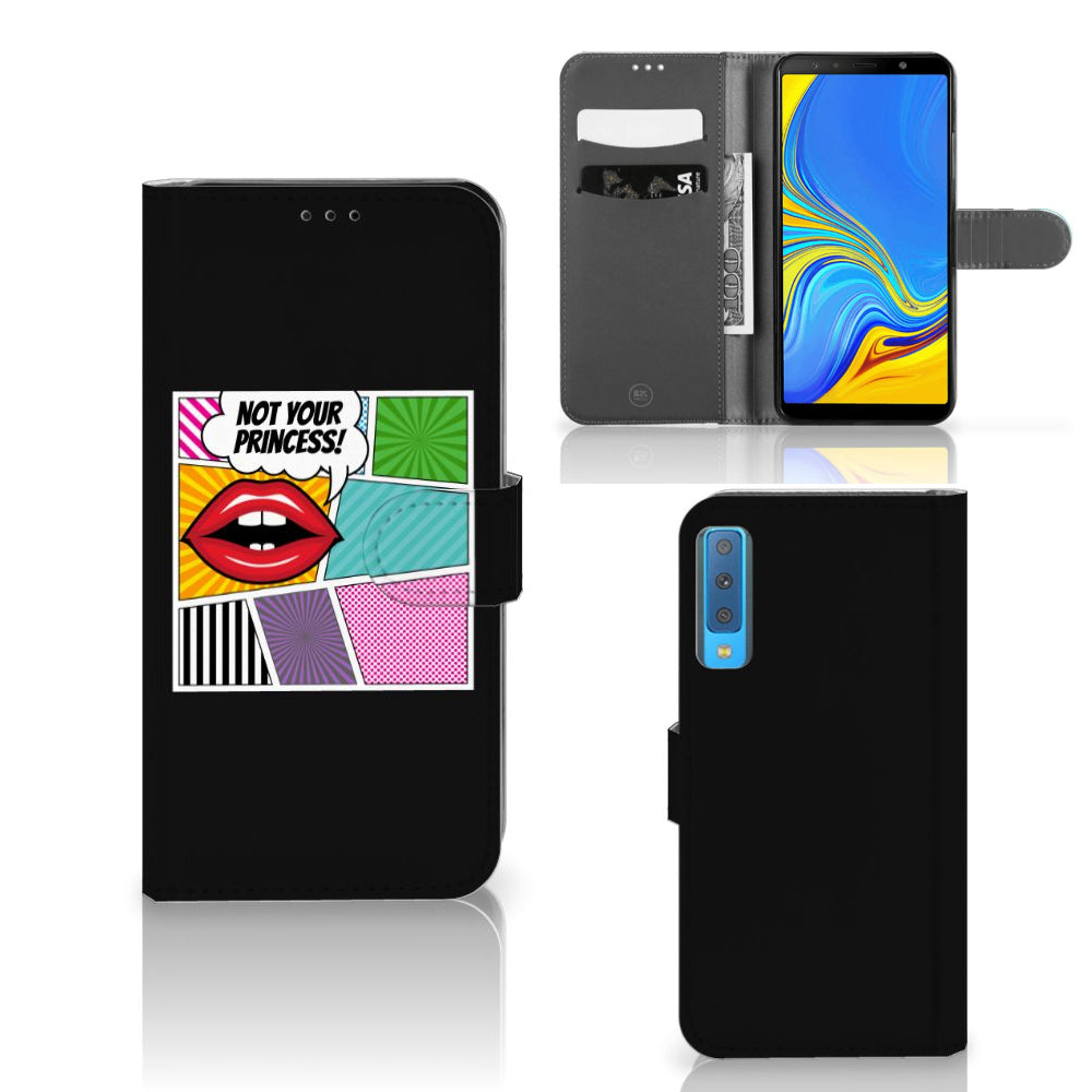 Samsung Galaxy A7 (2018) Wallet Case met Pasjes Popart Princess