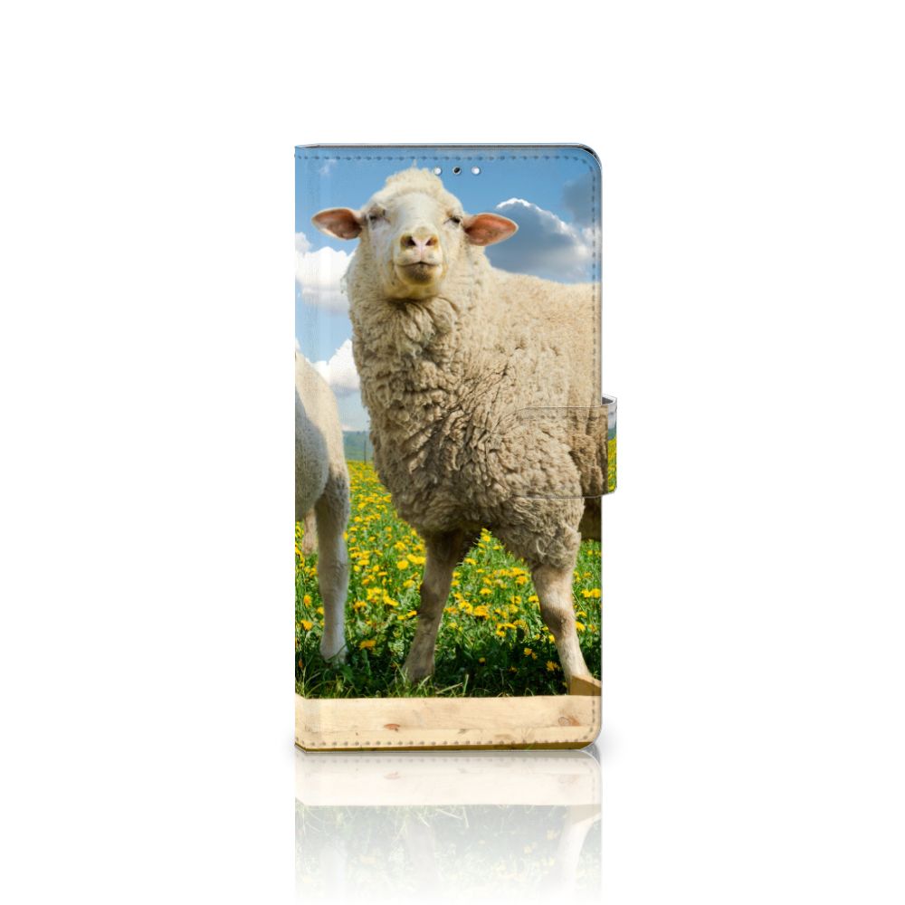 Samsung Galaxy S22 Ultra Telefoonhoesje met Pasjes Schaap en Lammetje