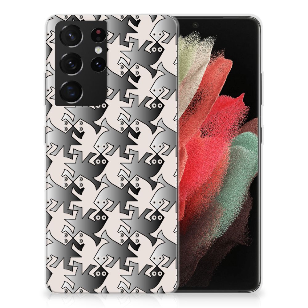 Samsung Galaxy S21 Ultra TPU Hoesje Salamander Grey B2C Telecom